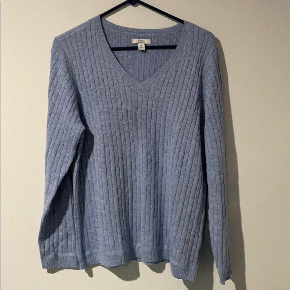 NWOT long sleeve v-neck sweater, light blue XL